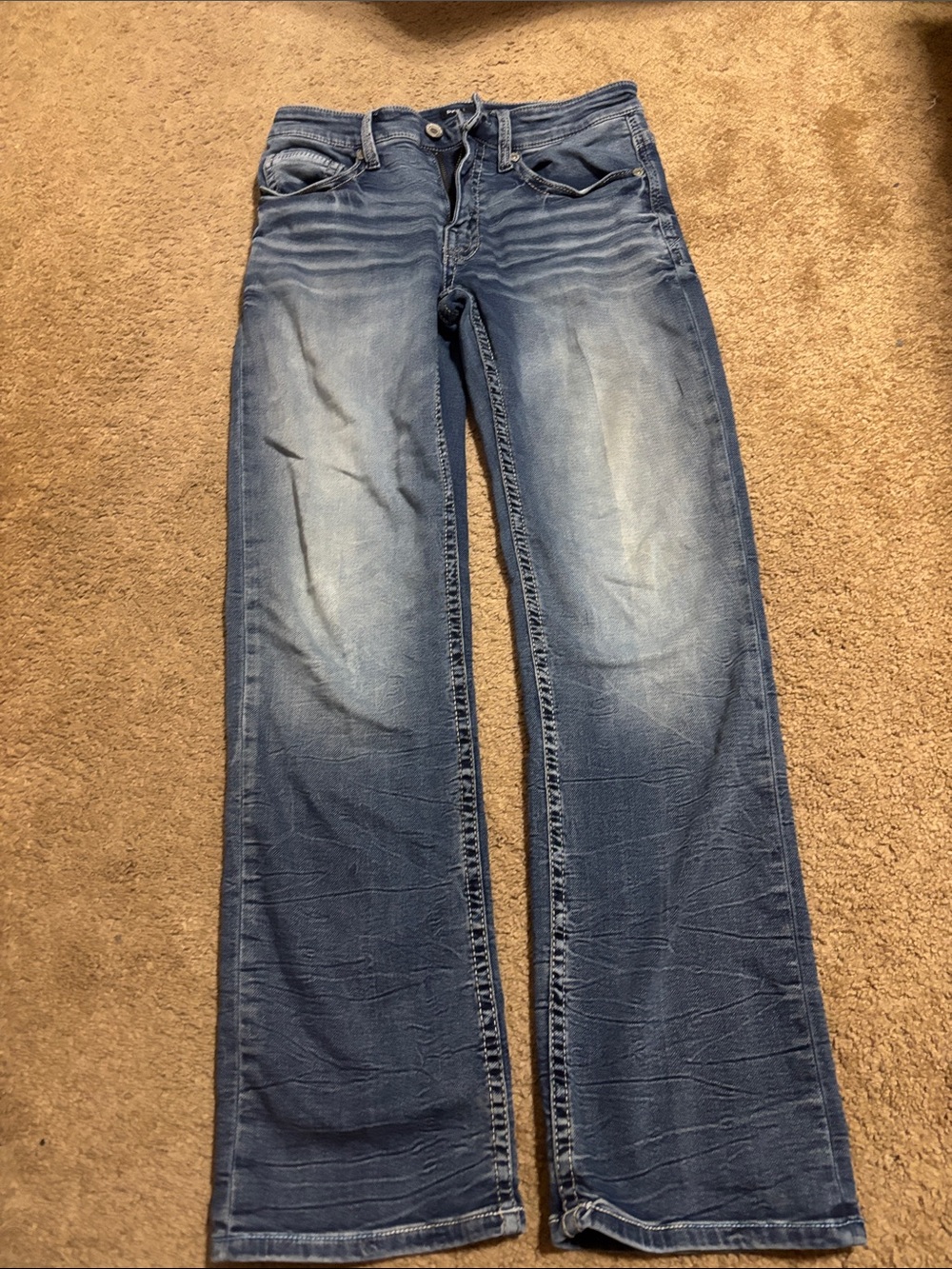 BKE Blue Flare Jeans with Washed Fade